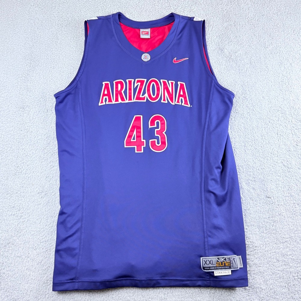 Nike Arizona Wildcats Basketball Jersey Mens XXL Blue Red Elite Vintage 43